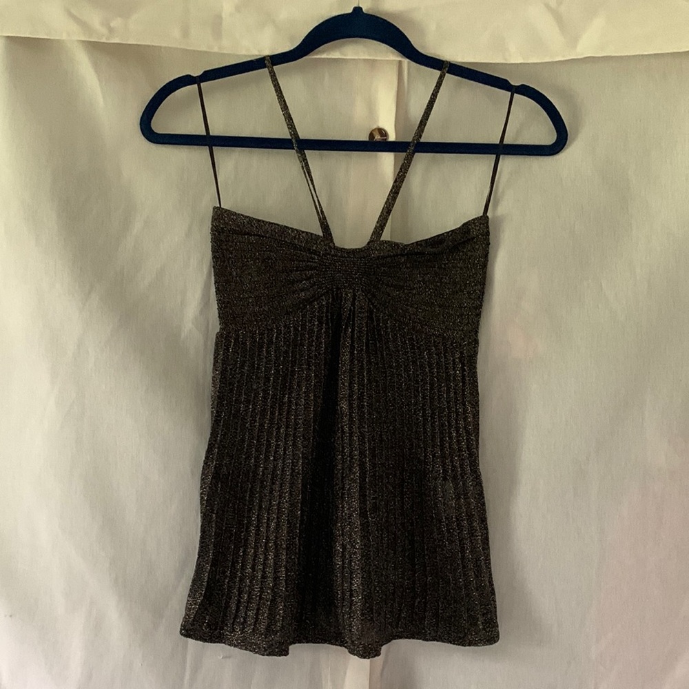 Missoni knit lame tube top